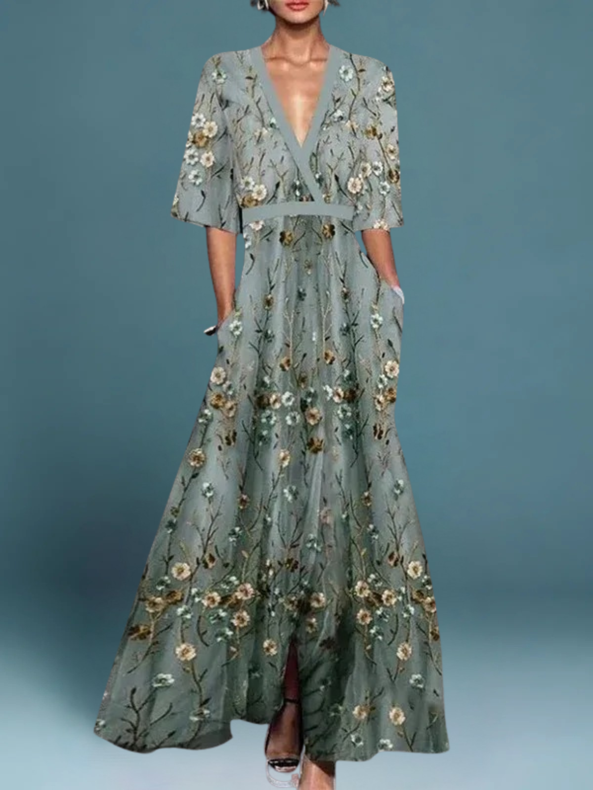 Noa™ |  V Neck Long Dress